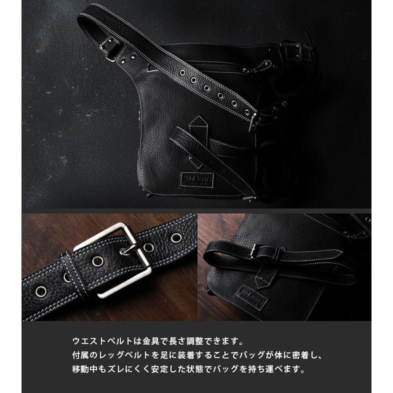 本革 レッグバッグ レッグポーチ ウエストバッグ 革 レザー 牛革