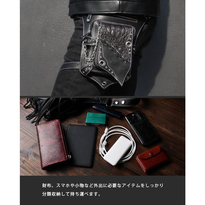ワイルドハーツ　WILD HEARTS　本革　レザー　レッグバッグ 本革 レッグバッグ レッグポーチ ウエストバッグ ヒップバッグ 革