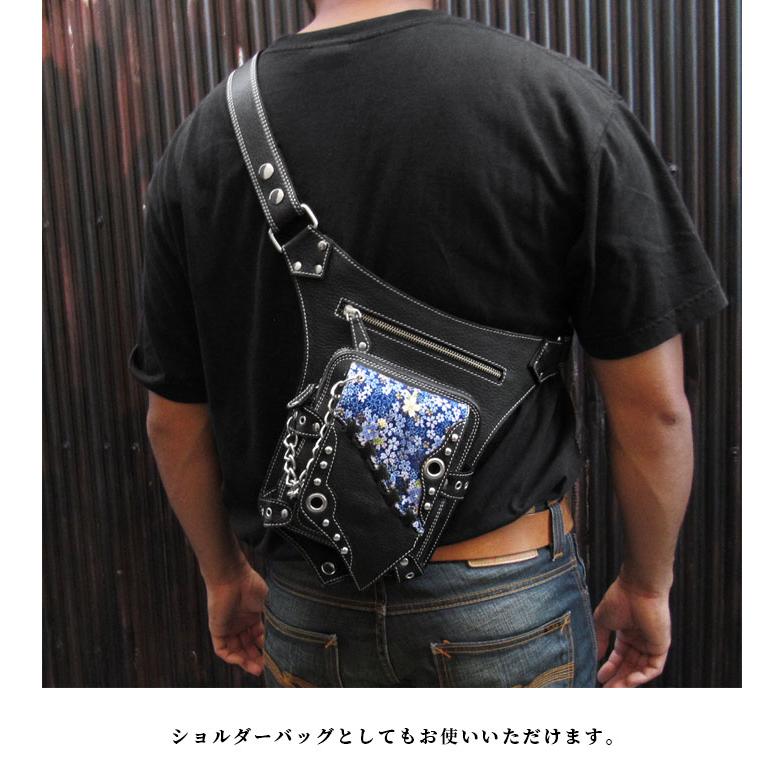 本革 レッグバッグ レッグポーチ ウエストバッグ ショルダー 革 レザー