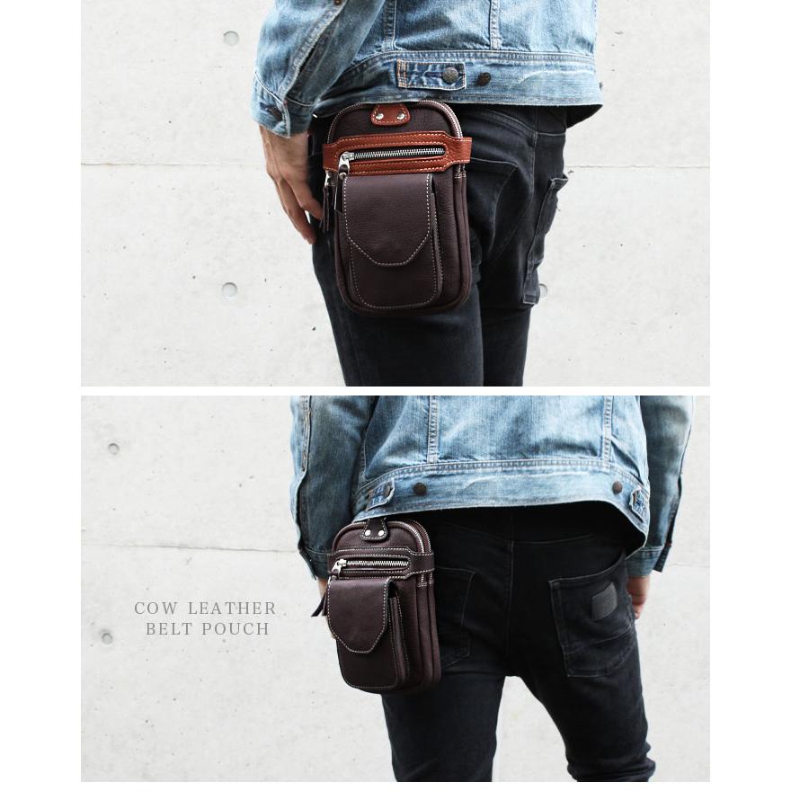 本革 ベルトポーチ 大容量 ウエストポーチ ヒップポーチ ポーチ
