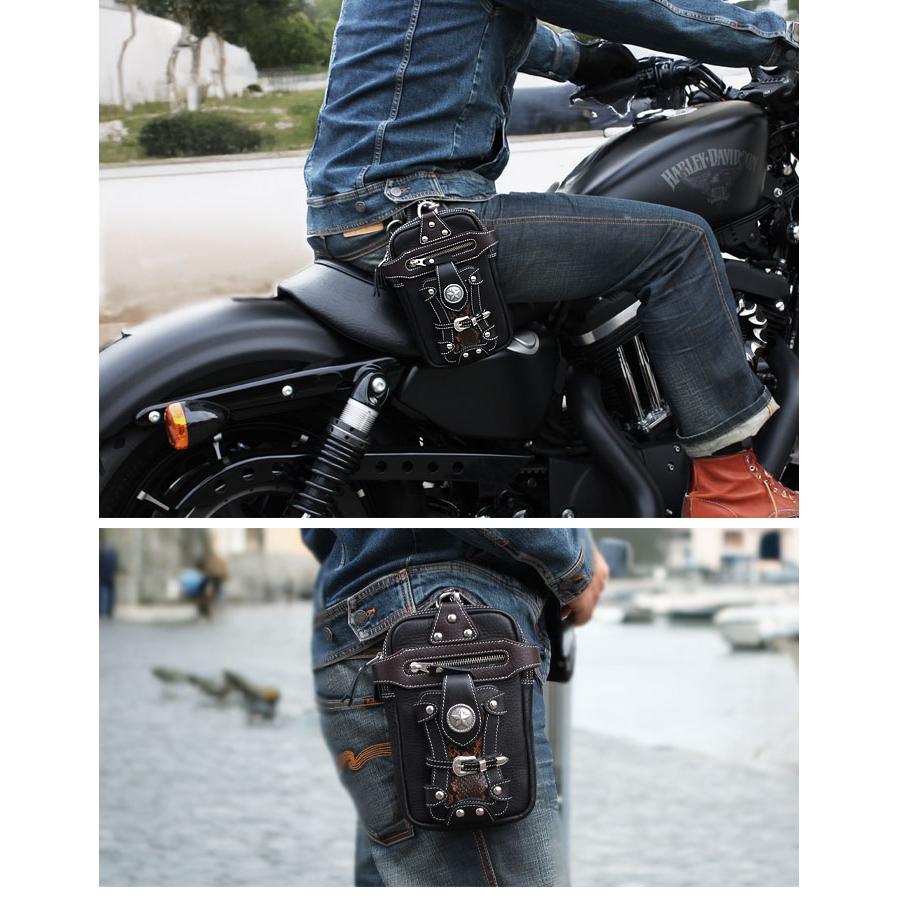 本革 ベルトポーチ レッグポーチ レッグバッグ ウエストポーチ 革