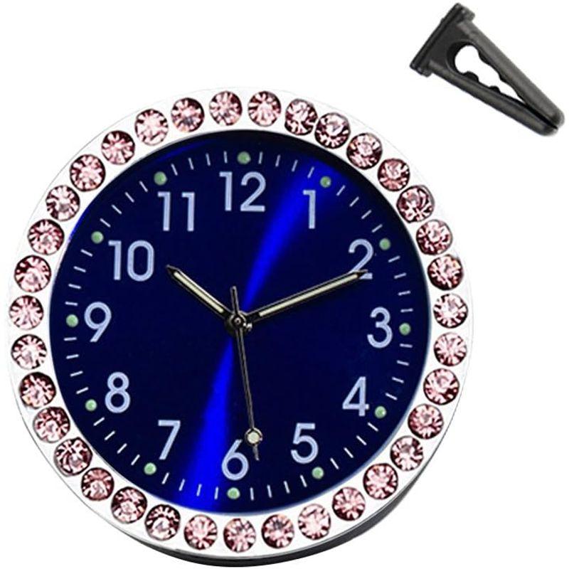 プレゼントIdaii 車用 時計 車内時計 ピンク柄 置き時計 排気口置き 2タイプの使用方法 夜光 内装用品