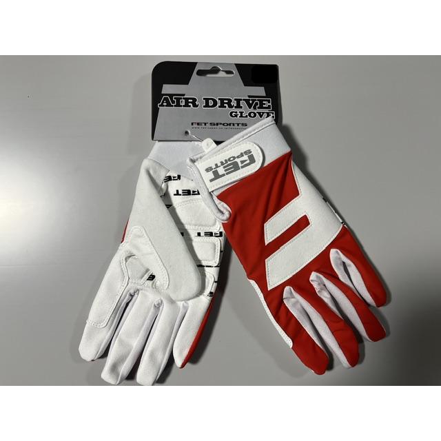 FET　AIR DRIVE　GLOVE　エアドライブグローブ　RED/WHT　L/XL　在庫有り | FET