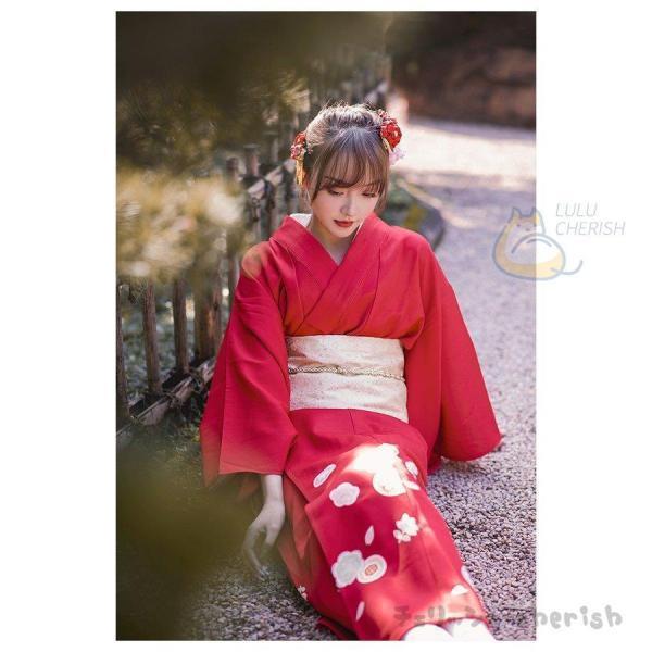 SALE，爆買い 単品 ゆかた 浴衣 女性 レディース レッド 赤 洗える 街