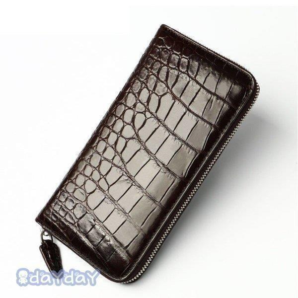 ワニ革 鰐革 クロコ クロコダイル ラウンドファスナー 長財布 ワニ革 クロコダイル 長財布 メンズ レディース 本革 クラウンマーク ワニ革 一枚革 本物 財布 ラウンドファスナー バックホーン 鰐革 小銭入れ  エキゾチックレザー 大人 かっこいい 男女兼用 紳士 人気 プレゼント ギフト 送料無料