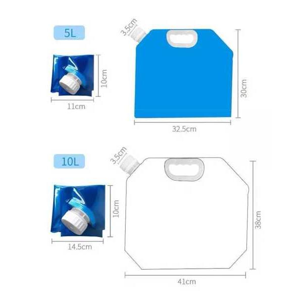 Cbmmaker-タップ付きの折りたたみ式キャンプウォーターバッグ ポータブルコンテナ 旅行用ウォーターバケット ピクニック用 水タンク5l 10l｜arucusshop｜06