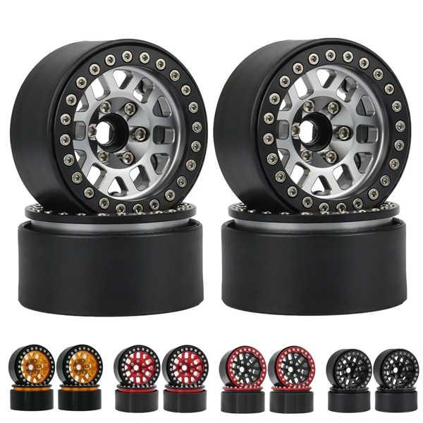 KEEDA Beadlock Lot de 4 jantes 1,9 style vintage en métal 168 g pour voiture RC Crawler Auto Axial SCX10 TRX4 TRX6 D90 VS4-10 Redcat Gen 8 (B, noir