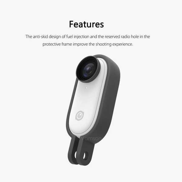 Vamson-insta 360 go2用スタビライザーアダプター ネジ山1/4用アクセサリー insta360 go2vp621用の黒い保護カバーフレームケース｜arucusshop｜03