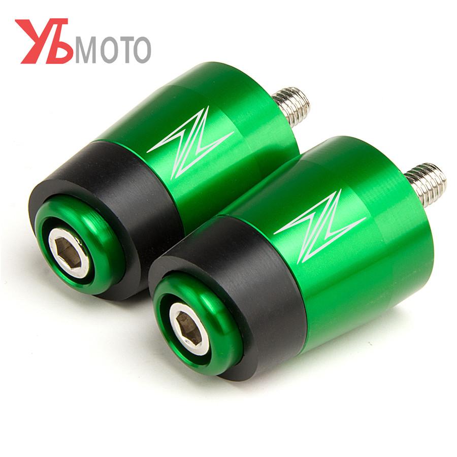 2 Pezzi Contrappesi Manubrio Verdi Per Motociclette Kawasaki Z125 Z250 Z400 Z650 Z900 Ecc. - Foto 3