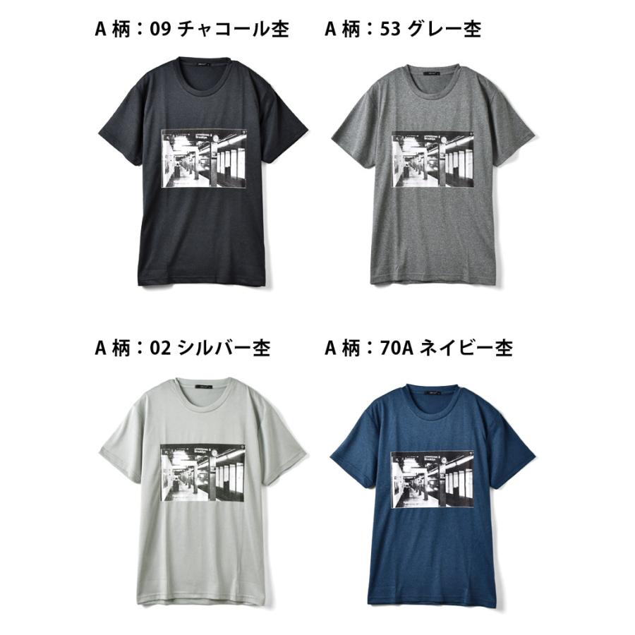 半袖Tシャツ メンズ 接触冷感 吸汗速乾 ドライ UV対策 UPF50+ 半袖カットソー 転写プリント セール mens｜aruge｜19