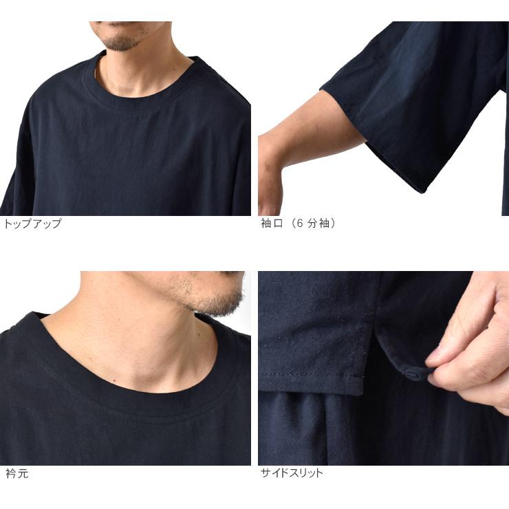 ビッグTシャツ メンズ 6分袖Tシャツ ルーズシルエット 綿 楊柳 和 夏 セール｜aruge｜14