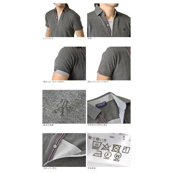 ARUGE ポロシャツ メンズ ゴルフウェア ビジネス 半袖 マリン