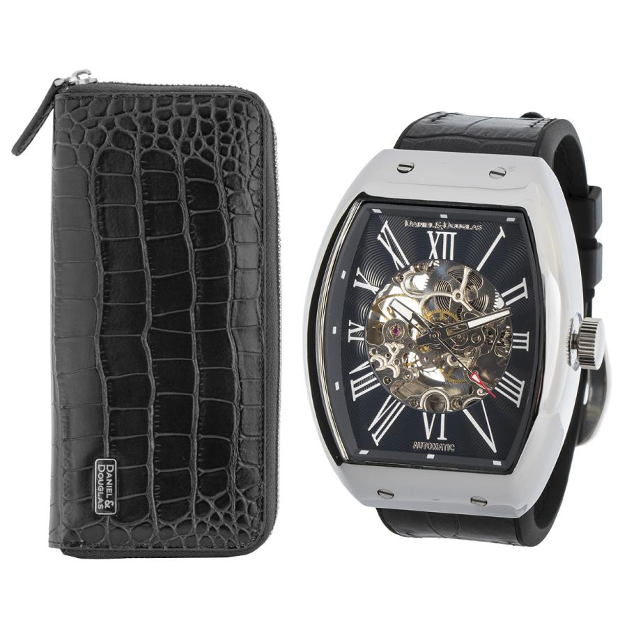 ダニエルアンドダグラス  財布と腕時計のギフトセット メンズ ブランド 腕時計 ブランド スケルトン 本革 長財布 レザー 父の日 |  | 02