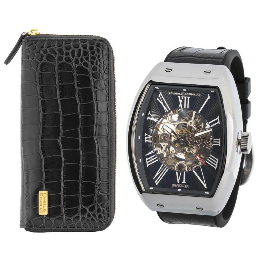 ダニエルアンドダグラス  財布と腕時計のギフトセット メンズ ブランド 腕時計 ブランド スケルトン 本革 長財布 レザー 父の日 |  | 01