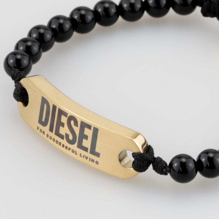 ディーゼル ブレスレット DIESEL メンズ ロゴプレート ブラックゲート 