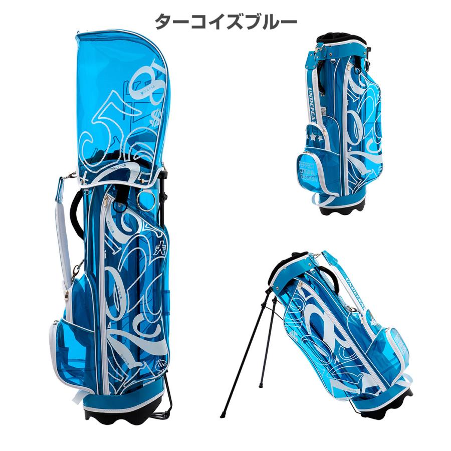 フランク三浦 ゴルフ スケルトン キャディバッグ スタンドキャディバッグ クリア メンズ ブランド 軽量 クラブケース ゴルフバッグ ゴルフ