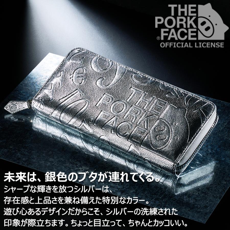 フランク三浦 THE PORK FACE メンズ 財布 ブタ型押し ラウンド