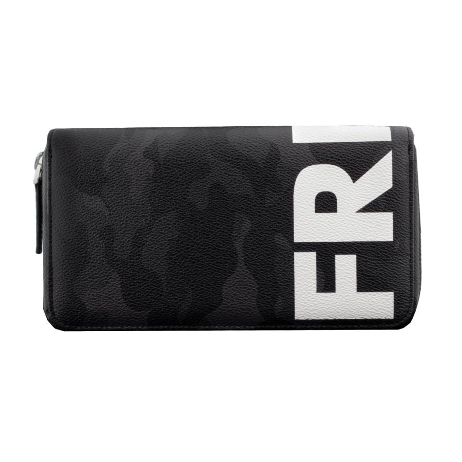 FRMR ロングウォレット 長財布 メンズ ブランド ラウンドファスナー カモフラ ブラック レザー 迷彩