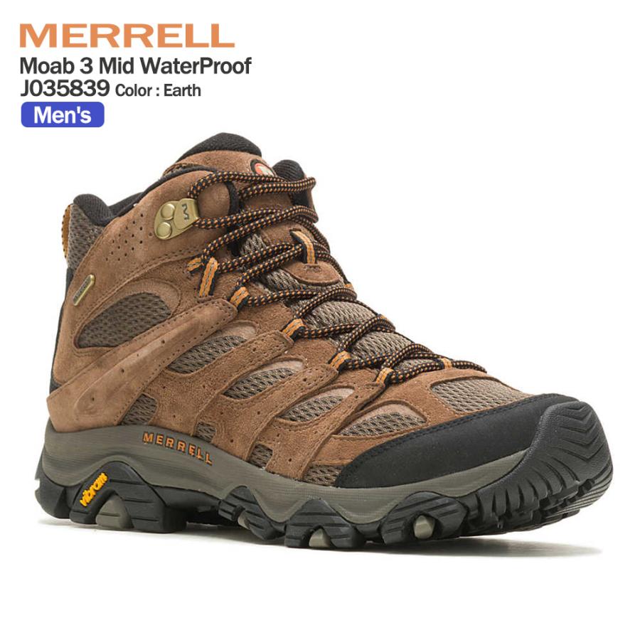 MERRELL（メレル） モアブ3 ミッド ウォータープルーフ EARTH J035839