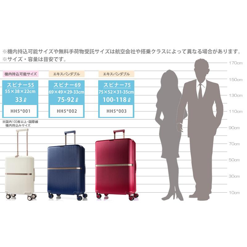 サムソナイト スーツケース ミンター スピナー75 EXP  HH5*003 エキスパンダブル  1週間以上 正規販売｜arukikata-travel｜13