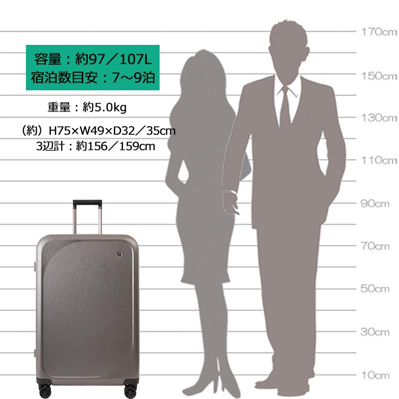 ティエラル スーツケース フォルマ Lサイズ 拡張 ストッパー 97-107L Forma L TFRM*003 1年保証 TIERRAL 正規販売_13