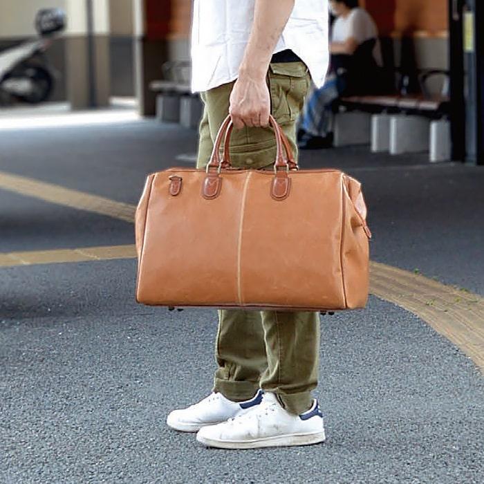 父の日 ボストンバッグ 日本製 豊岡製鞄 メンズ レディース 白化合皮 チャックダレス レトロ ヴィンテージ 旅行 出張 黒 キャメル ...
