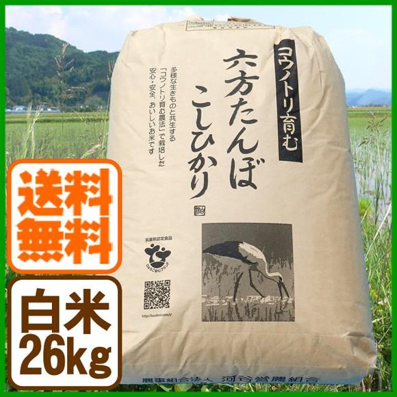 コシヒカリ 白米 26kg 令和5年産 コウノトリ育む農法 送料無料 お米 兵庫県産｜arumama