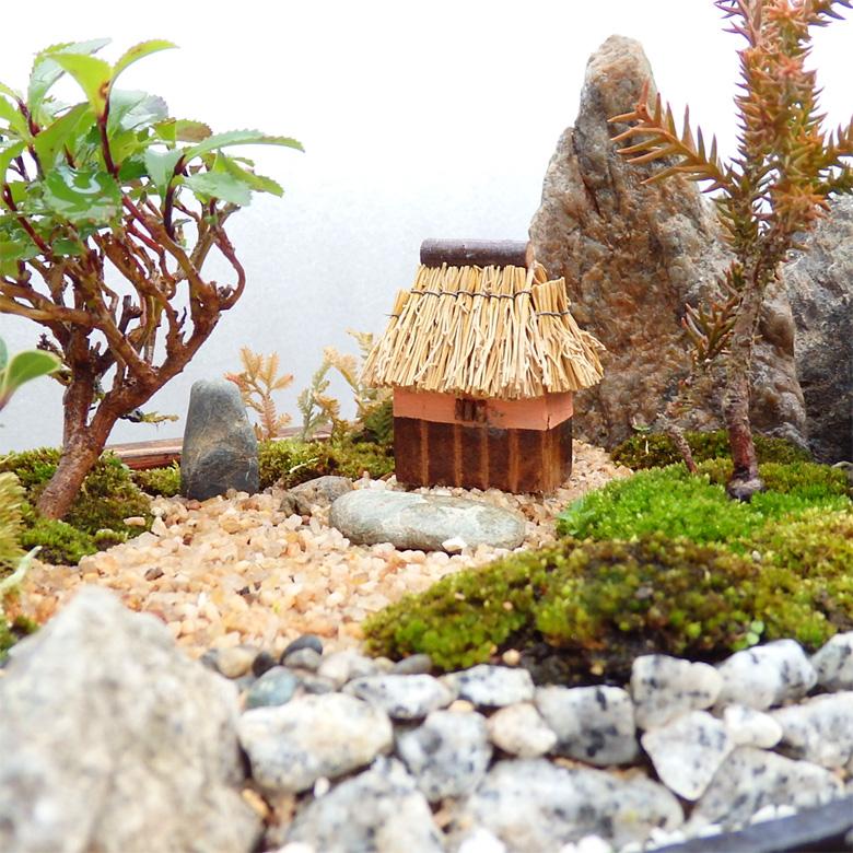 母の日 ギフト 苔盆栽 山荘SS 癒しのミニ庭園 手作りインテリア 和風