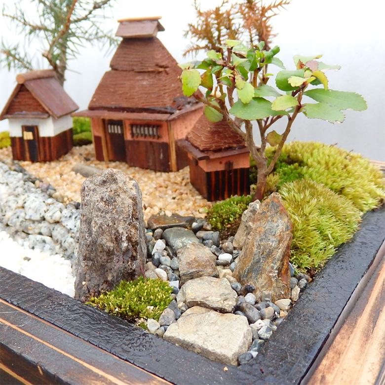 お中元 ギフト 苔盆栽 庄屋さんS 癒しのミニ庭園 手作りインテリア
