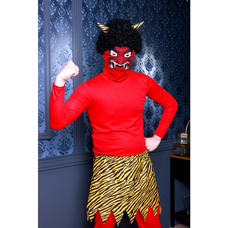 怖すぎる赤鬼 2025年節分 こわい節分衣装 赤鬼 青鬼 お面 鬼コスプレ