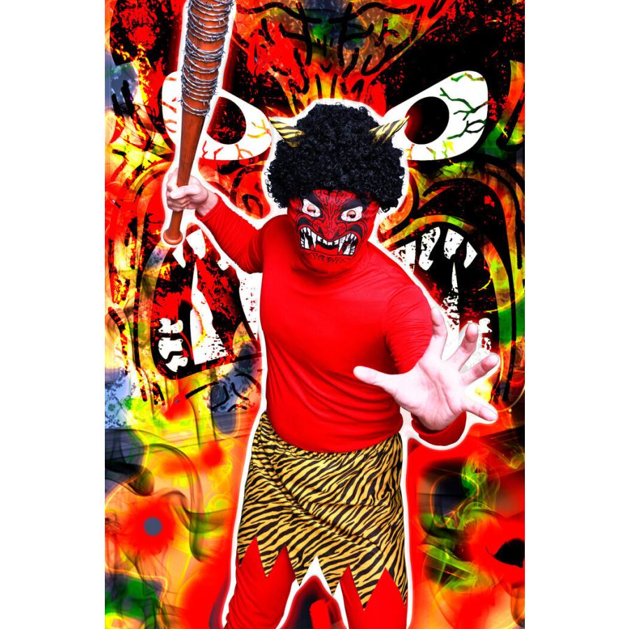 怖すぎる赤鬼 2025年節分 こわい節分衣装 赤鬼 青鬼 お面 鬼コスプレ