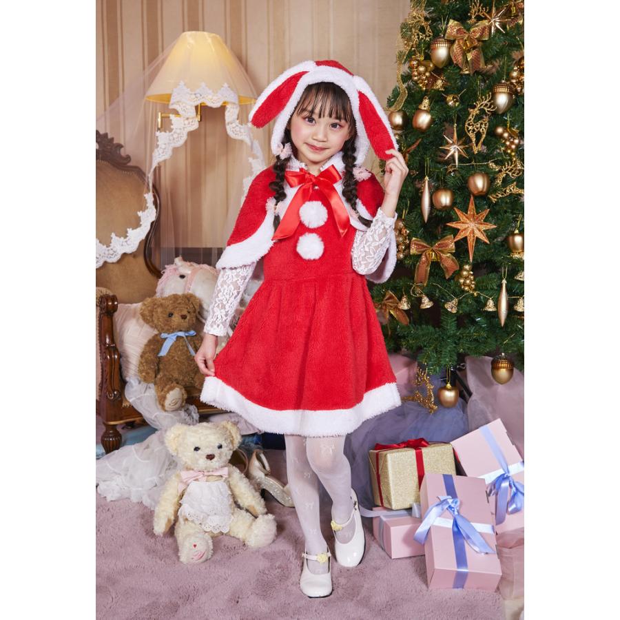 XM たれみみうさぎサンタ キッズ 120 サンタ衣装 クリスマス Xmas キッズサンタクロース 子供用 サンタコスプレ 仮装 コスチューム｜arune｜05