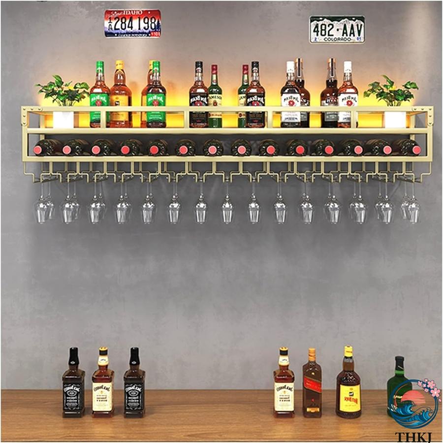 ワインラック 酒棚 ワインセラー ボトルスタンド 赤ワイン収納 おしゃれラック THKJ ワイン保存ワインバーキャビネット お 壁掛け ワイングラスホルダーの画像