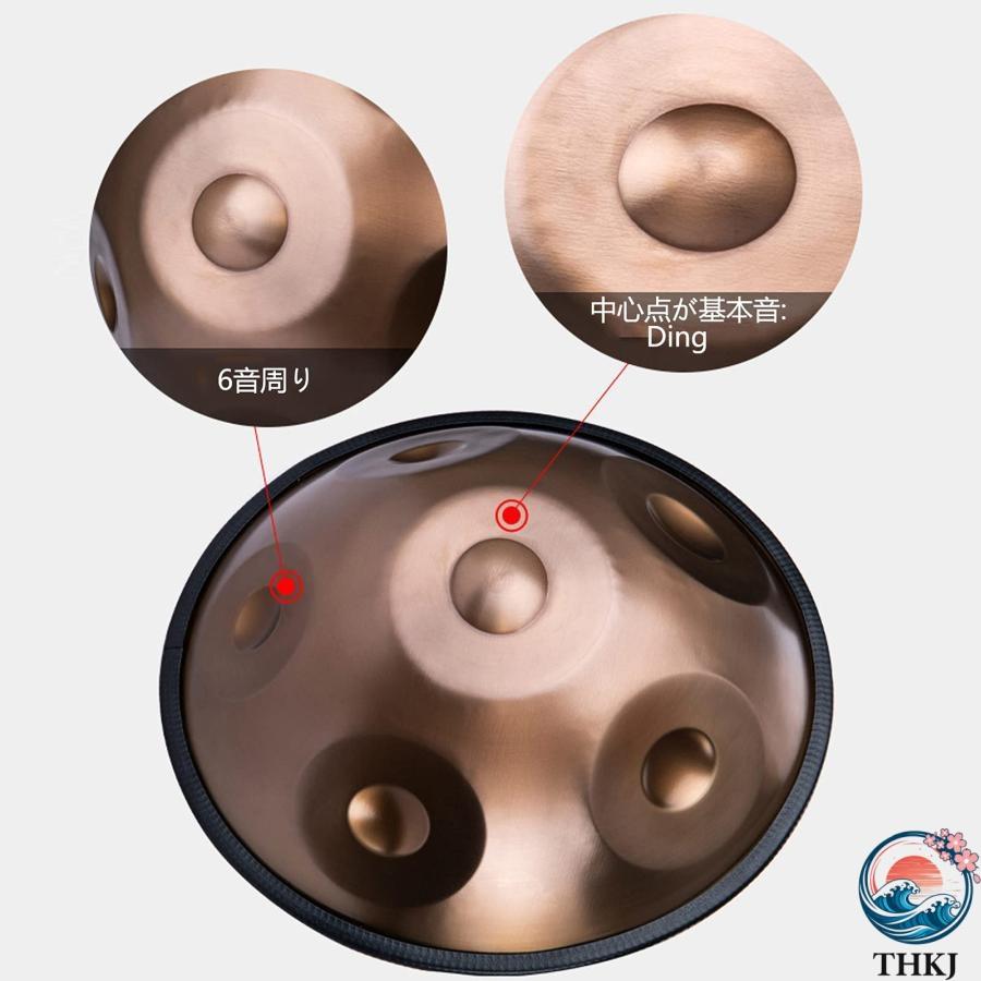 ハンドパンドラム楽器 ハンドパンニ短調6ノート Dマイナー ソフト THKJ ハンドパンバッグ ハンドパンマレット2個付き 初心者に適しています ゴールドの画像