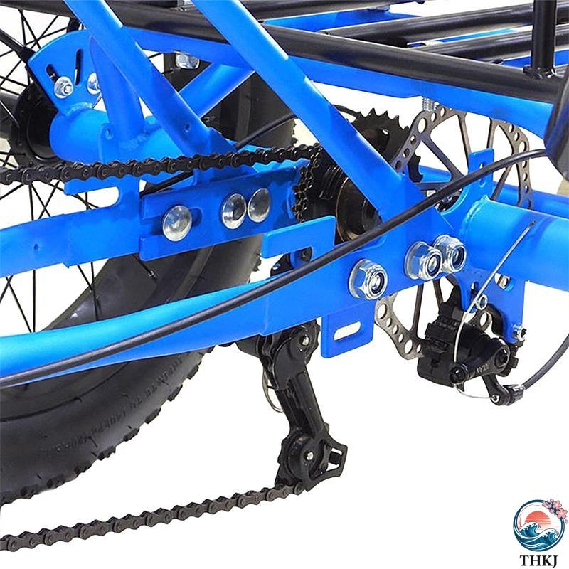 大人の三輪車自転車20 バスケット付き ショッピング用の7スピードアダルトトライク THKJ ファットバイクスノートライク 設置ツール 大人用の快適な三輪車 積載の画像