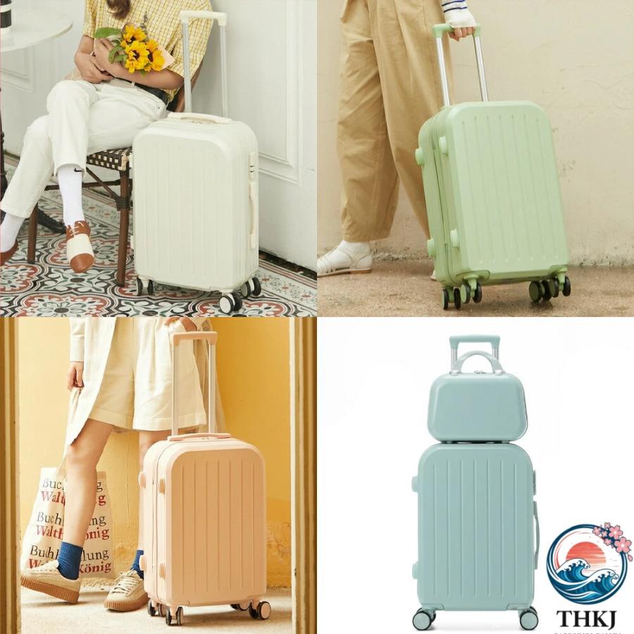 スーツケース Sサイズ 機内持込 キャリーケース キャリーバッグ 軽量 THKJ かわいい オシャレ ダイヤルロック ダブルキャスター ファスナータイプ 海外の画像