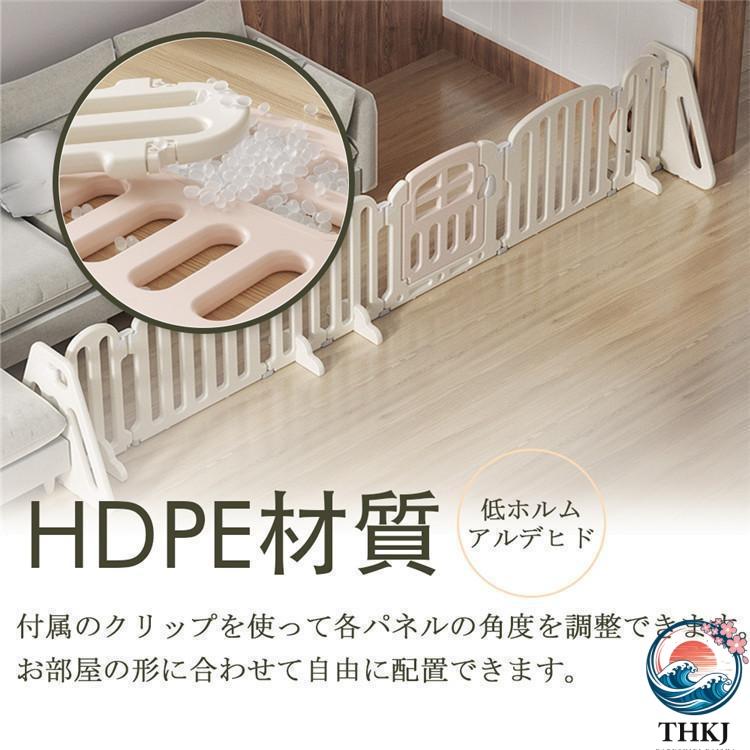 キッズパーテーション ベビーゲート テレビ 360cm 260cm ベビーサークル THKJ ワイド ベビーガード 置くだけ 自立式 ドア付き 柵 簡単設置 遊びやすい_5