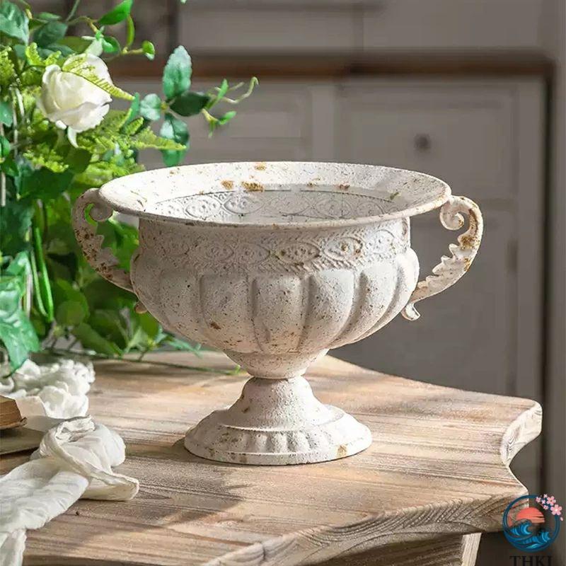 フラワーベース アンティーク調 フレンチレトロ カップ型 花器 トロフィー風 THKJ ドライフラワー対応 装飾オブジェ 置物 インテリア ディスプレイ リビン_2