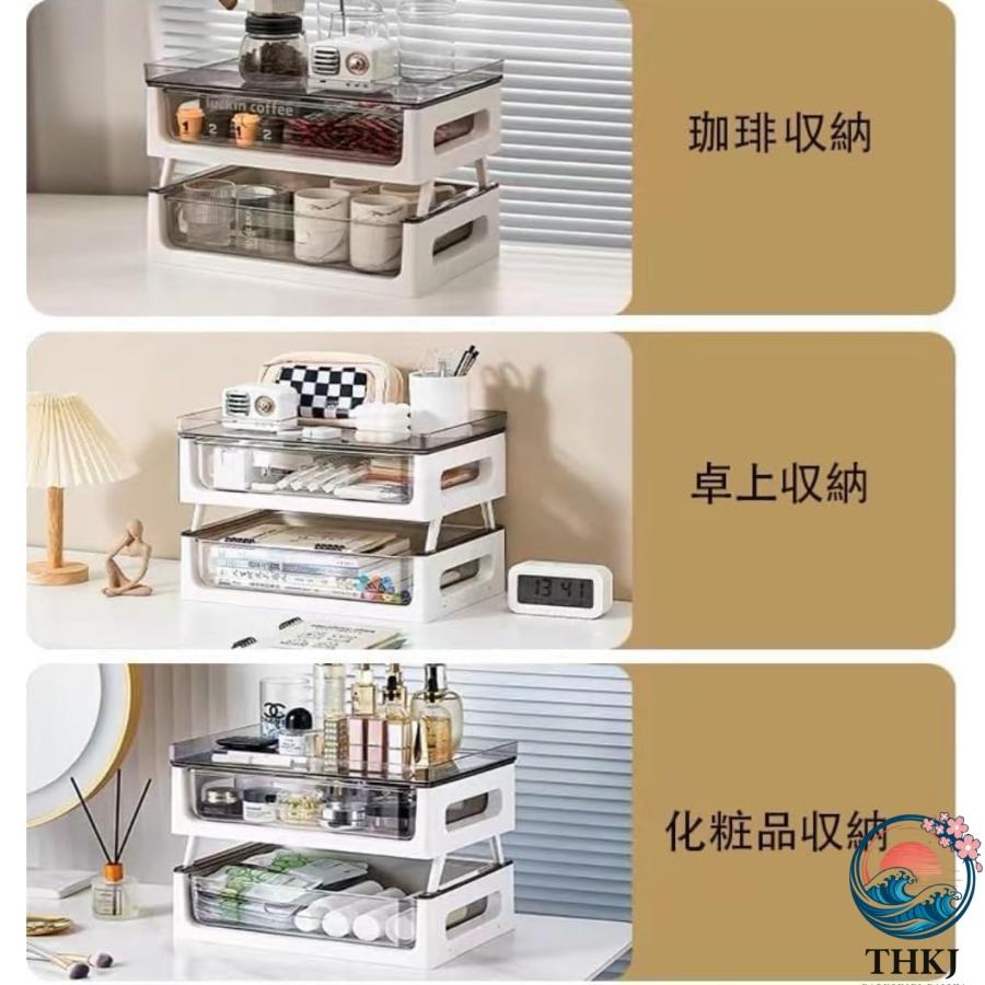 卓上収納 デスク上置棚 大容量 卓上収納ラック 机上収納 オフィス収納 THKJ 小物入れ引き出し化粧品収納 ファイルラック 棚 本棚 多機能 自由 おしゃれの画像