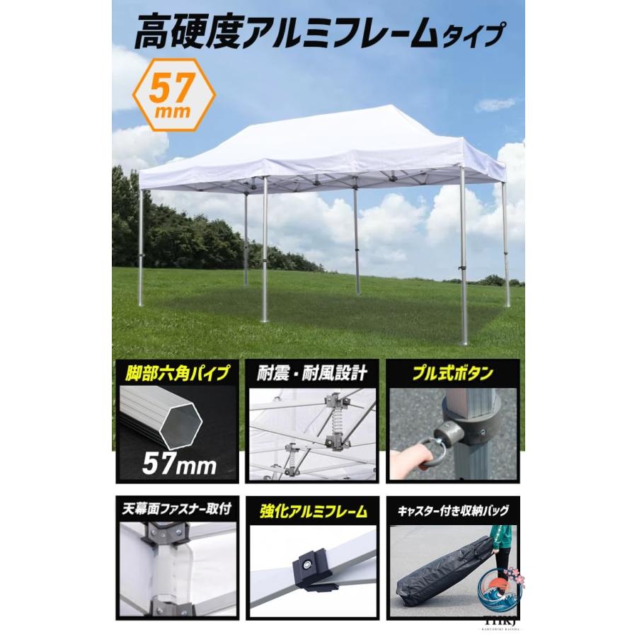 タープテント3×6m アルミ テント タープ アルミフレーム  大型テント 3×6m タープテント 超BIGテント 大型 ワンタッチ 使いやすい 便利 多用途 おすすめ_2