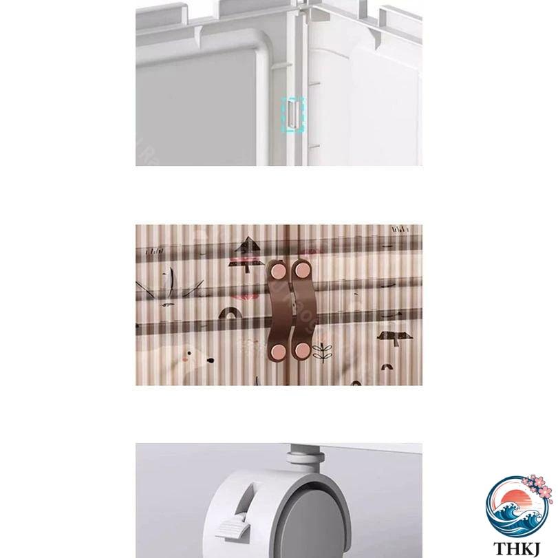 収納箱 収納ボックス 収納キャビ 折りたたみ式 ホイール付き 多層式 積み重ね可能 THKJ 衣装ケース 大容量 高荷重対応 食品収納 防塵 防湿 無臭 書斎 防カビの画像
