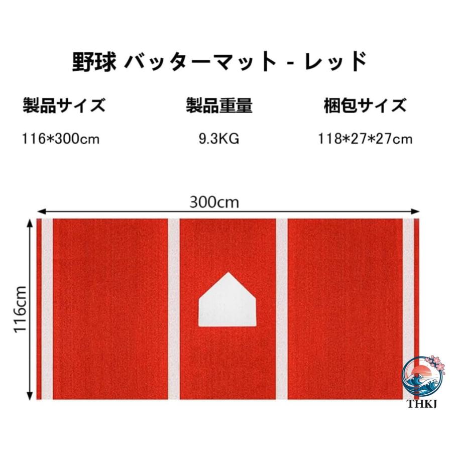 野球バッターマット 大型 野球練習マット 高密度人工芝 THKJ 野球バッティングマット 野球トレーニングマット 打撃練習 滑りにくく持ち運び 園芸に便利の画像