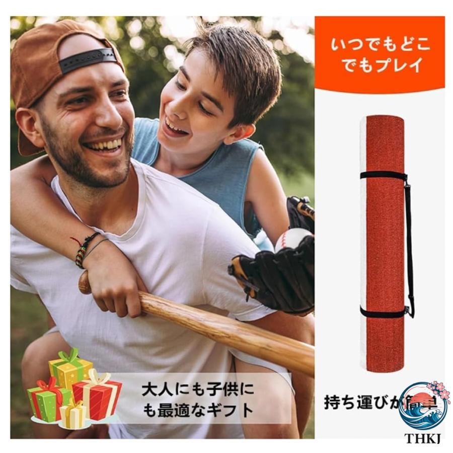 野球バッターマット 大型 野球練習マット 高密度人工芝 THKJ 野球バッティングマット 野球トレーニングマット 打撃練習 滑りにくく持ち運び 園芸に便利の画像