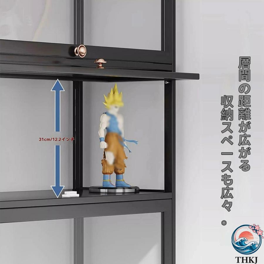 アクリル製ディスプレイキャビネット 四面透明 竹枠+アクリル 気密性と