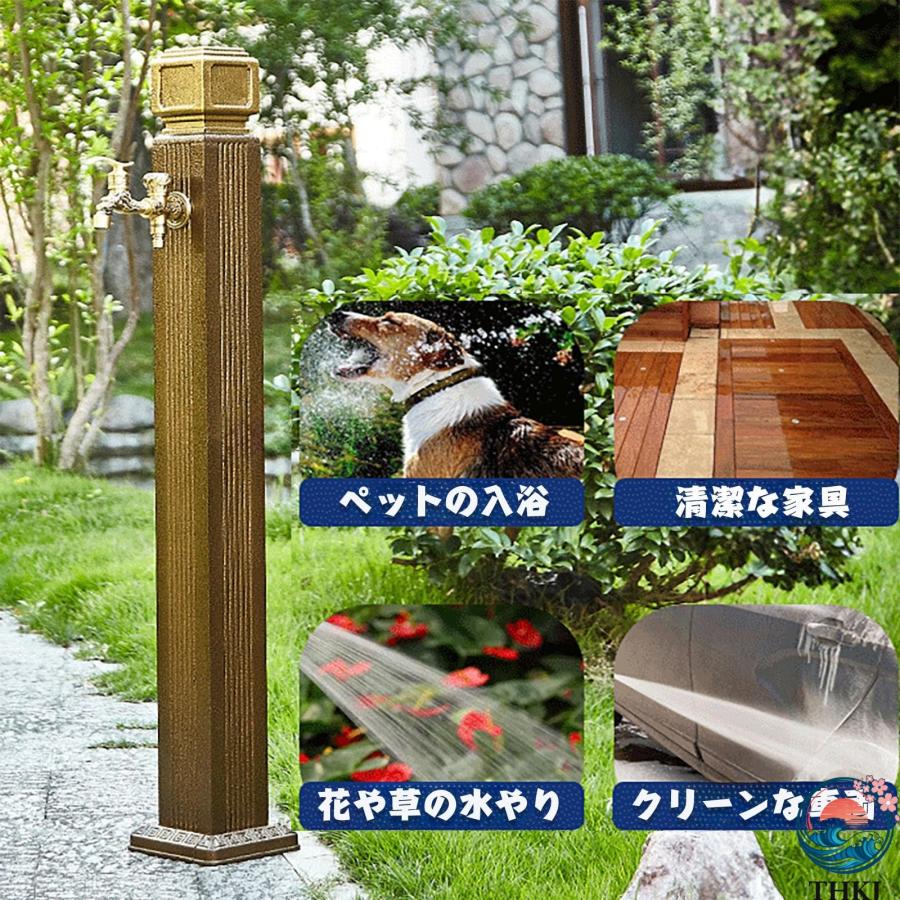 屋外水栓 立て水栓 蛇口付き 水栓柱 パステンレス鋼 頑丈で耐久性のある 水栓柱パン ガーデン水栓柱 ガーデン水栓柱 不凍水栓柱 立 立水栓 水栓柱 2口 ユニソン スプレスタンド60ソリッド ホースハンガーセット 左右 オフブラウン 蛇口2個セット ゴールド 屋外 水道の激安販売  | 水栓柱の通販なら環境生活 