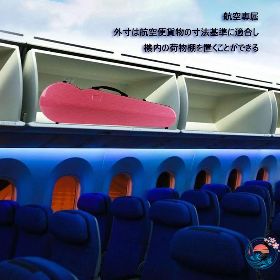 カーボンファイバー製 4 4バイオリンケース ヴァイオリン収納ケース THKJ 湿度計内蔵のプロフェッショナルバイオリンケース ハンドル アクセサリーバッグ_6