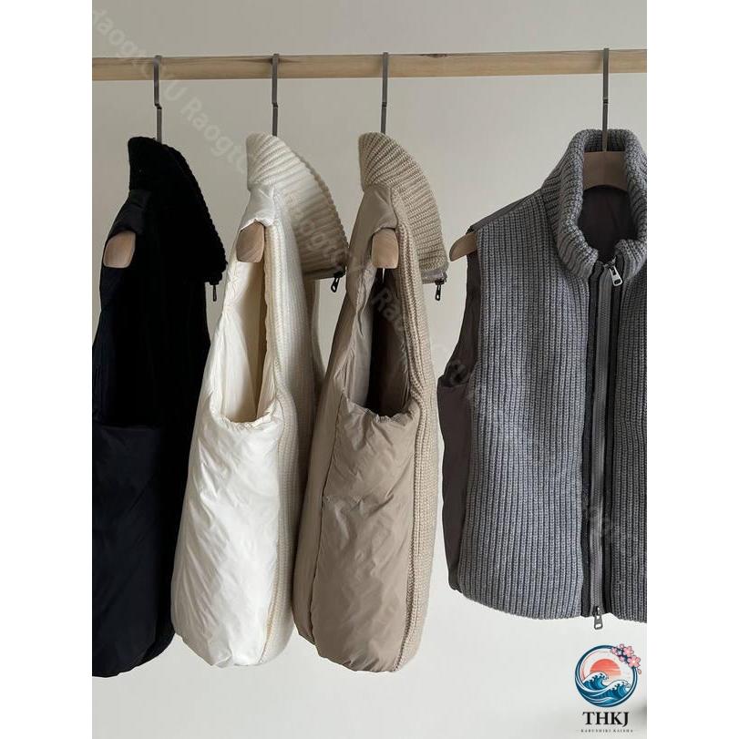 厚手 ダウンベスト レディース ダウン ジャケット コート THKJ ブルゾン アウター 袖なし 冬服 ゆったり 暖かい 防寒 快適 着回しやすい 合わせやすいの画像