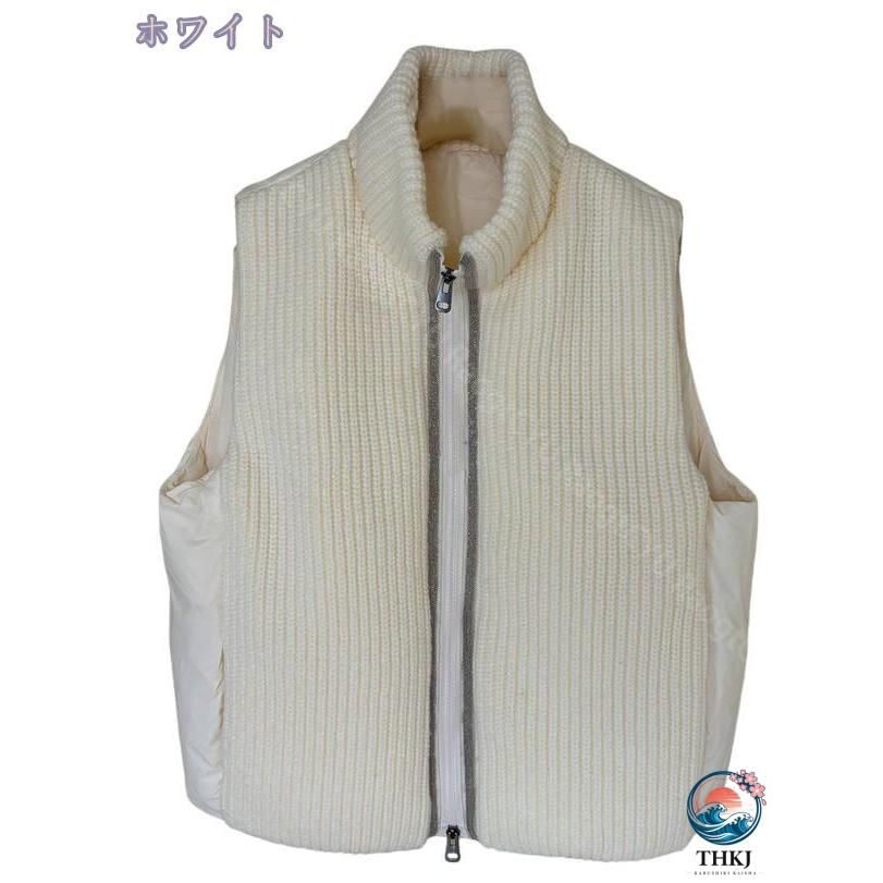 厚手 ダウンベスト レディース ダウン ジャケット コート THKJ ブルゾン アウター 袖なし 冬服 ゆったり 暖かい 防寒 快適 着回しやすい 合わせやすいの画像