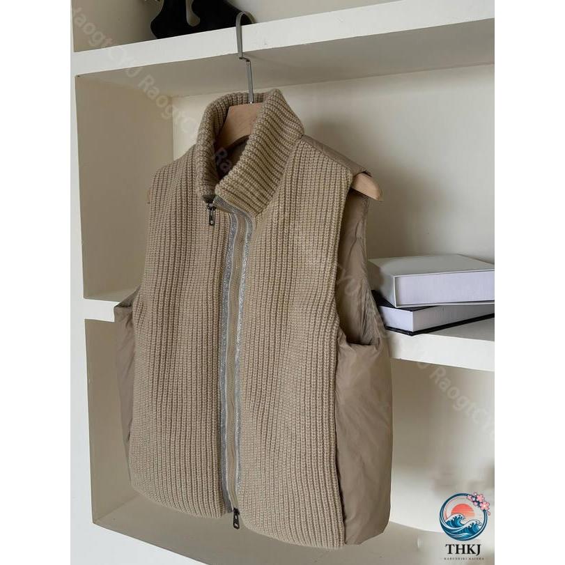 厚手 ダウンベスト レディース ダウン ジャケット コート THKJ ブルゾン アウター 袖なし 冬服 ゆったり 暖かい 防寒 快適 着回しやすい 合わせやすいの画像