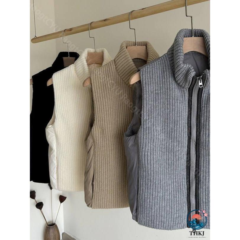 厚手 ダウンベスト レディース ダウン ジャケット コート THKJ ブルゾン アウター 袖なし 冬服 ゆったり 暖かい 防寒 快適 着回しやすい 合わせやすいの画像